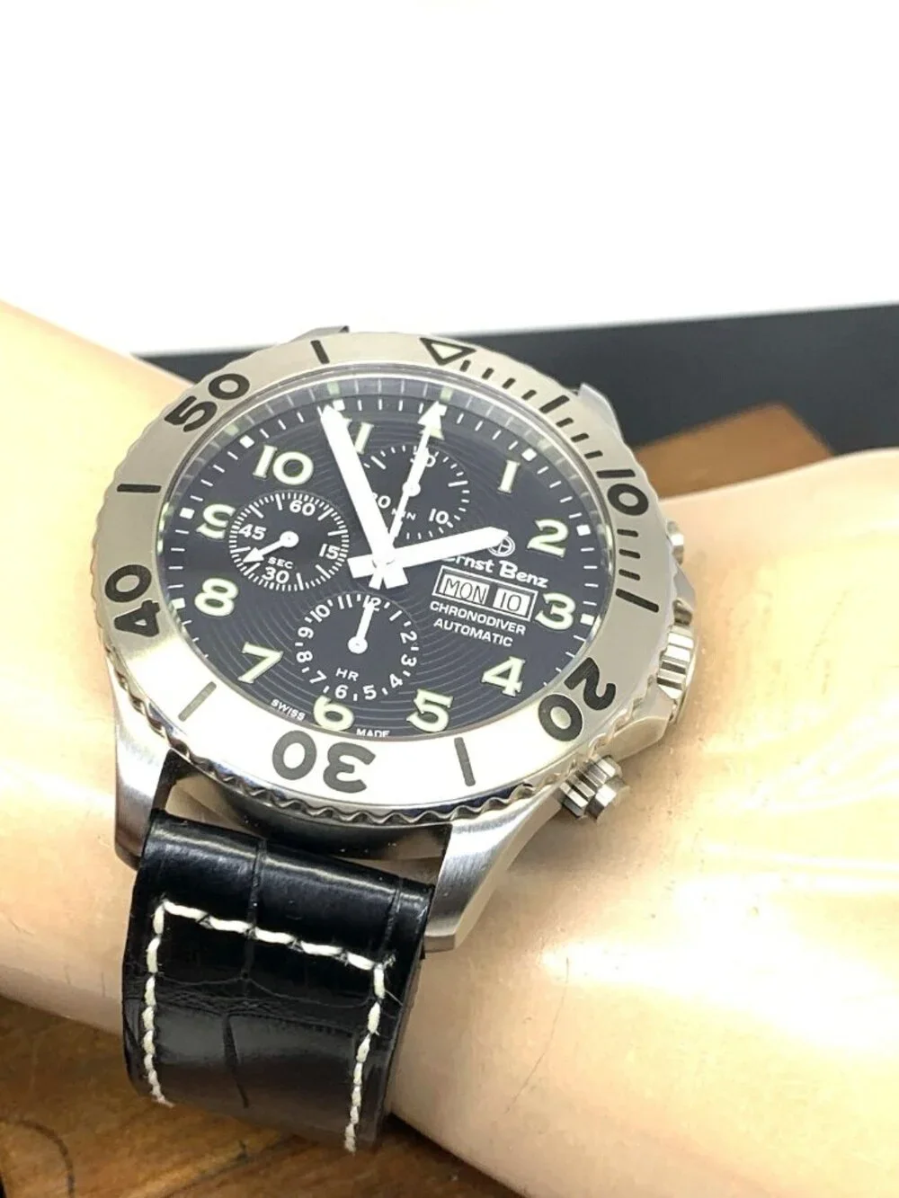 Ernst Benz Men's Watch GC10721 Chrono Diver Swiss Automatic Black Dial 47mm